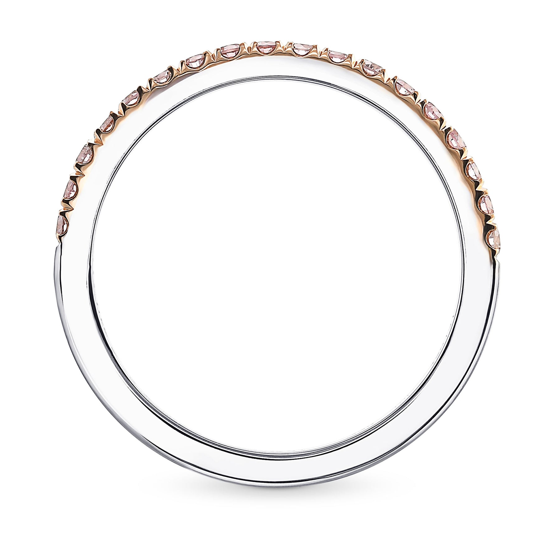 Fancy Light Pink Diamond Half Eternity Ring