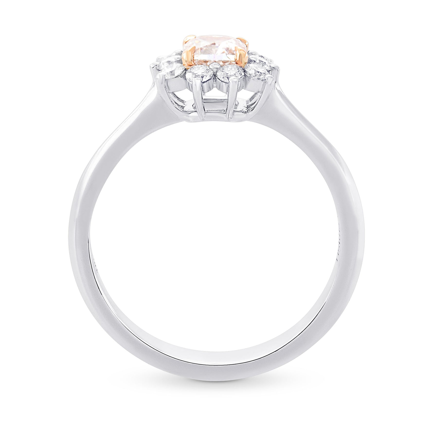 Fancy Light Purplish Pink Cushion Diamond Halo Ring