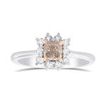 Fancy Light Purplish Pink Cushion Diamond Halo Ring