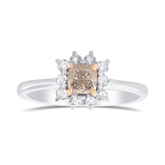 Fancy Light Purplish Pink Cushion Diamond Halo Ring