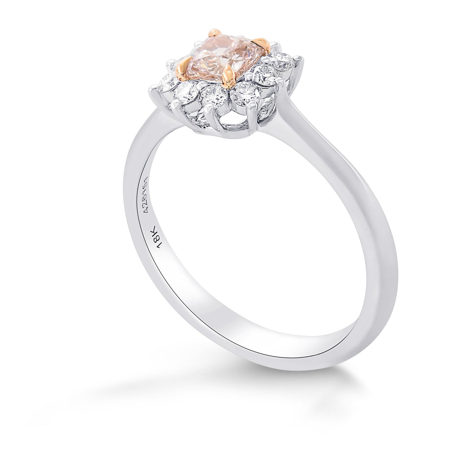 Fancy Light Purplish Pink Cushion Diamond Halo Ring