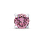 Fancy Vivid Pink Round Argyle Diamond Stud Earring