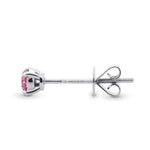 Fancy Vivid Pink Round Argyle Diamond Stud Earring