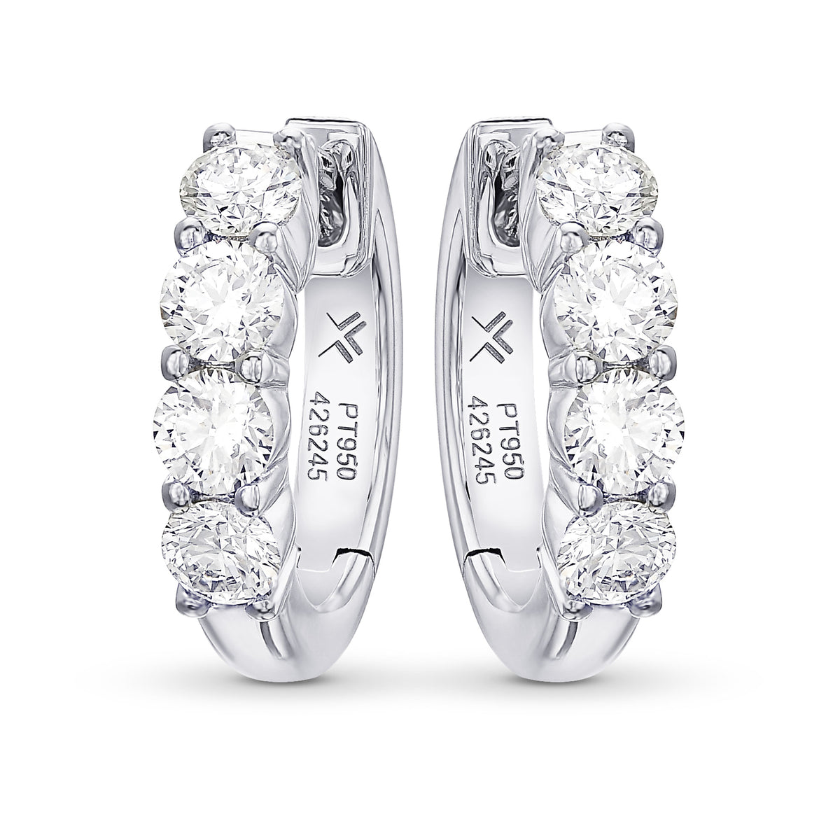 Round Diamond Hoop Earrings