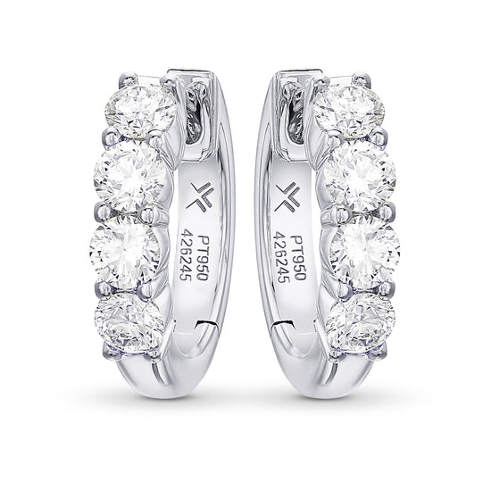 Round Diamond Hoop Earrings