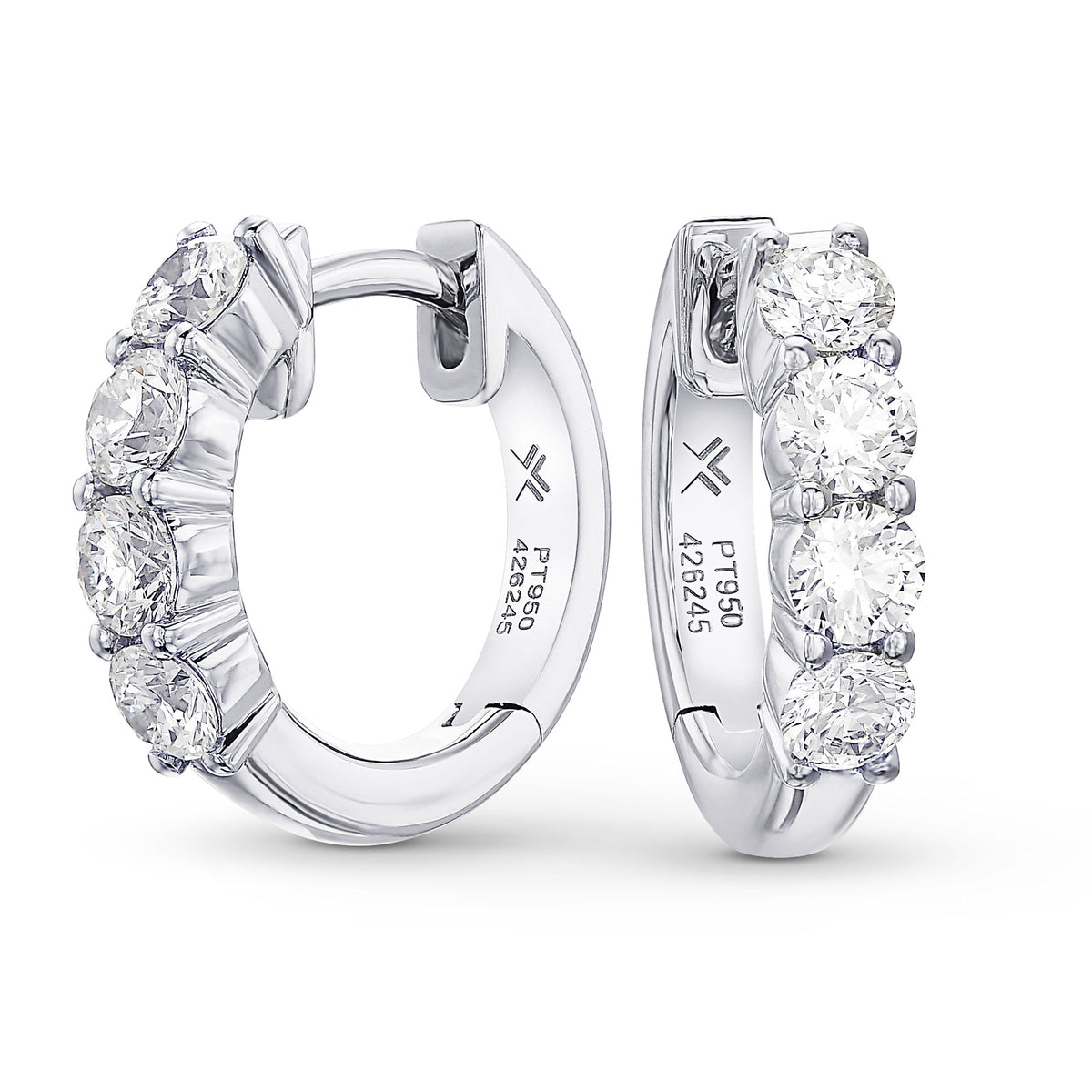 Round Diamond Hoop Earrings