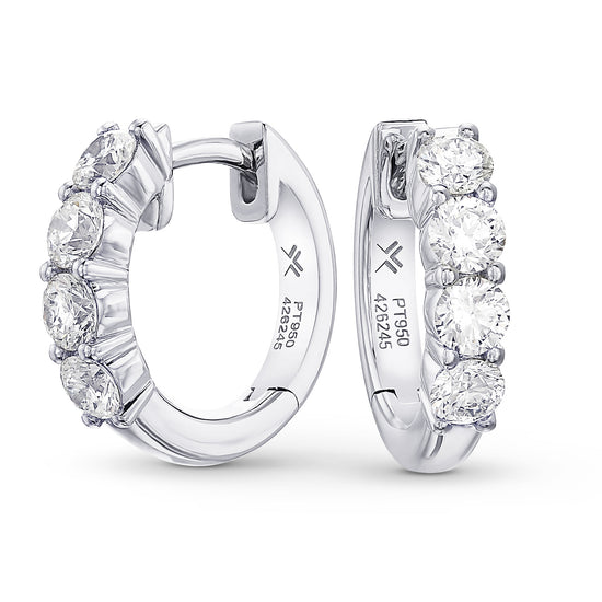 Round Diamond Hoop Earrings