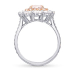 Fancy Light Orangy Pink Cushion Diamond Dress Ring