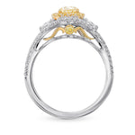 Fancy Light Yellow Pear Diamond Halo Ring