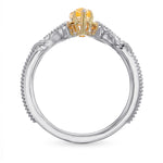 Fancy Intense Yellowish Orange Pear Diamond Side-stone Ring
