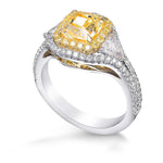 Fancy Yellow Cushion Diamond Halo Ring