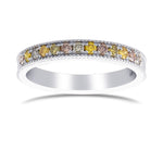 Milgrain Multicolored Diamond Stackable Band Ring