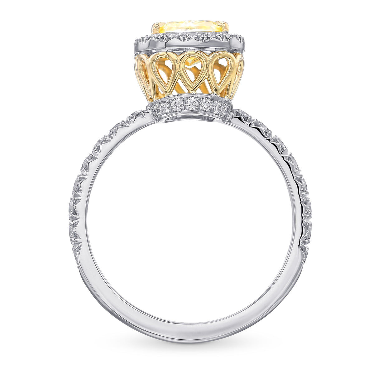 Fancy Yellow Radiant Diamond Halo Ring