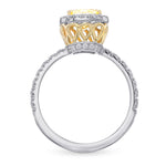 Fancy Yellow Radiant Diamond Halo Ring