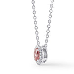 Fancy Deep Purplish Pink Oval Diamond Halo Pendant