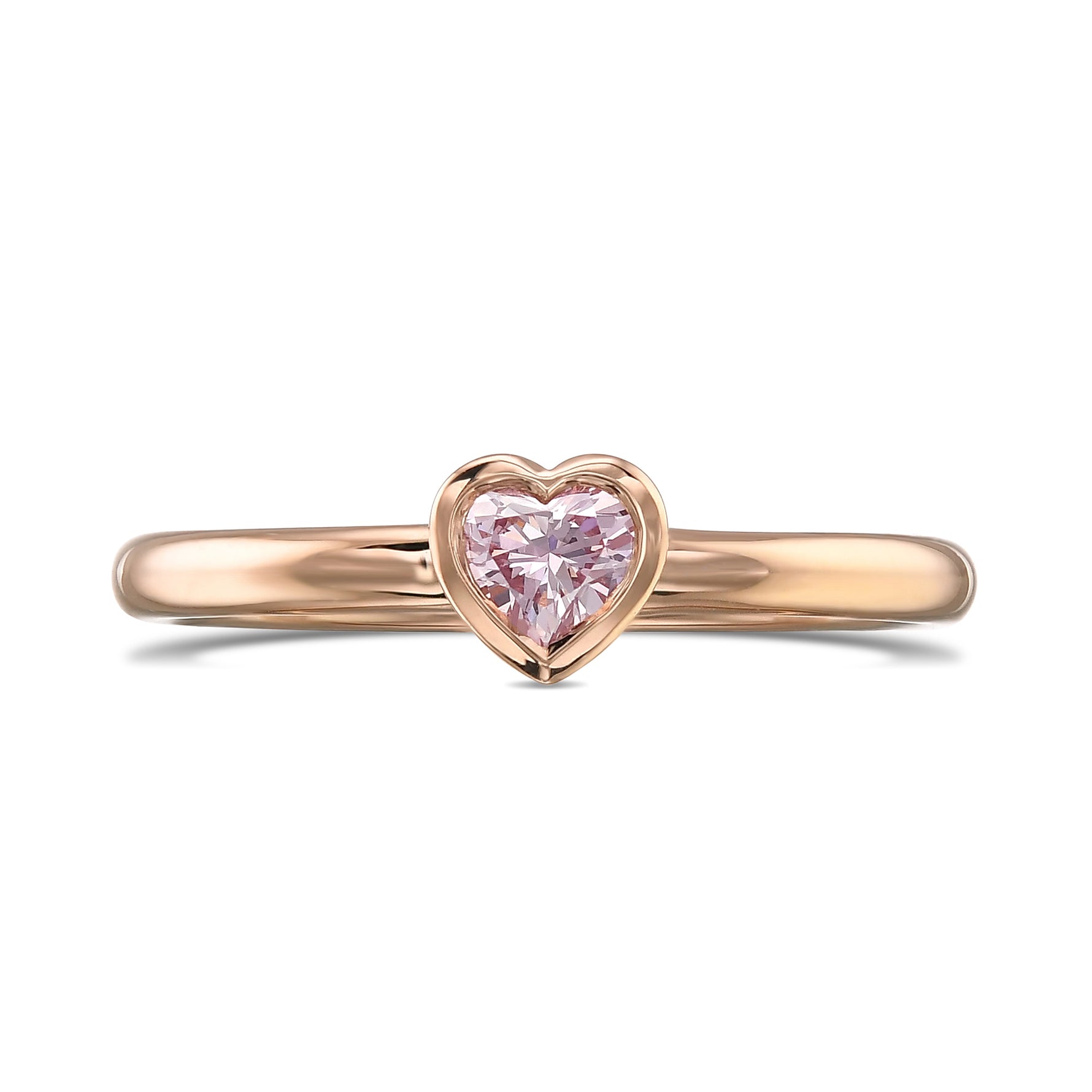 Fancy Light Pink Heart Solitaire Diamond Ring 