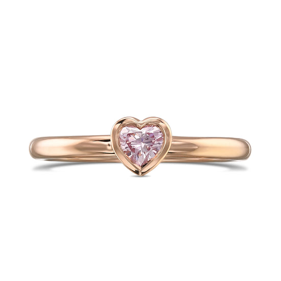 Fancy Light Pink Heart Solitaire Diamond Ring 
