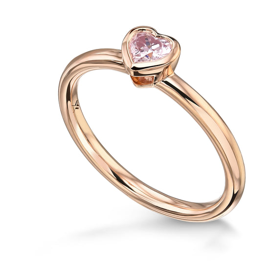 Fancy Light Pink Heart Solitaire Diamond Ring 