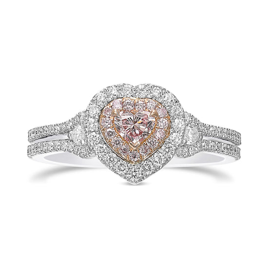 Argyle Fancy Light Pink Heart & Pear Shape Diamond Dress Ring 