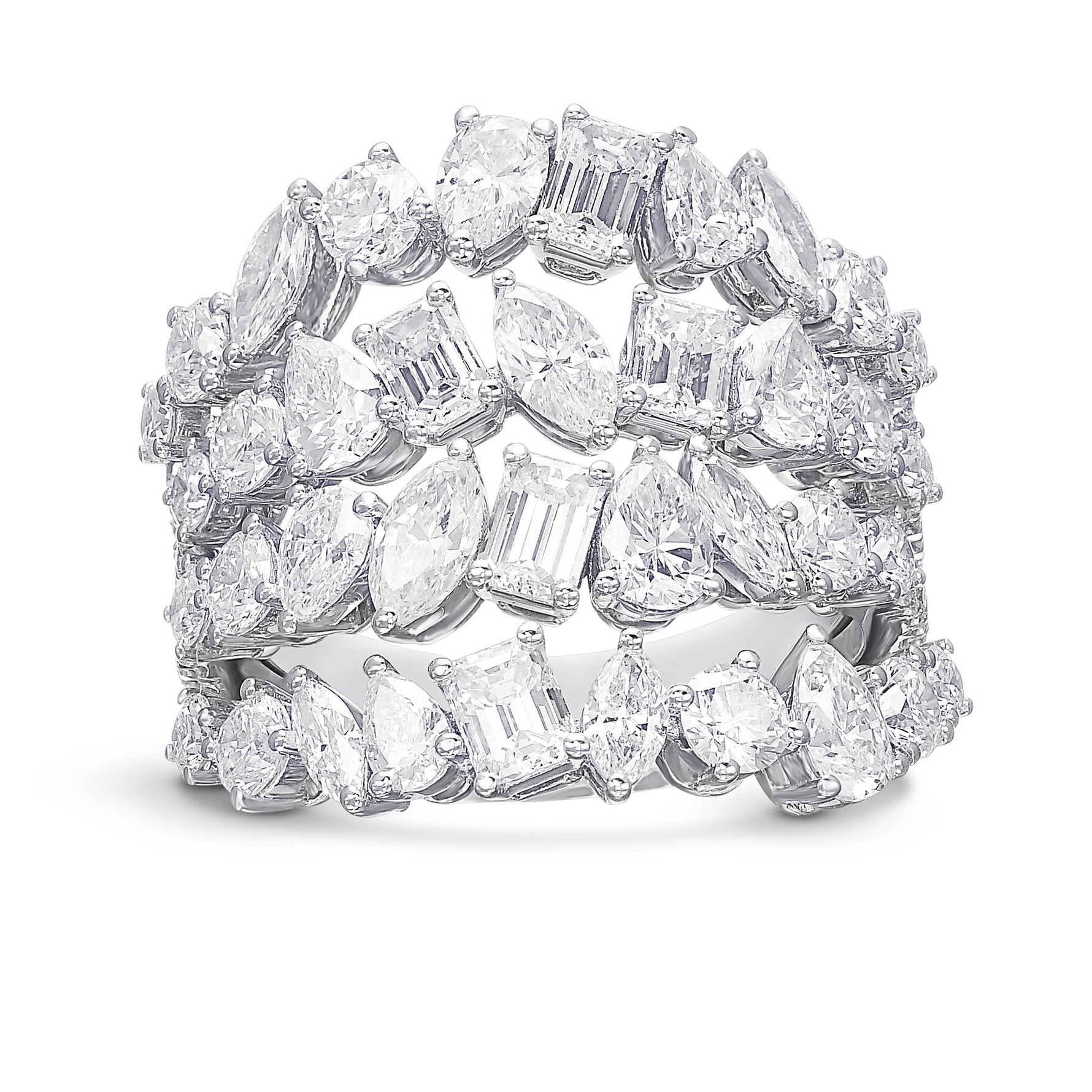 Mixed Shape Four Band Diamond Ring