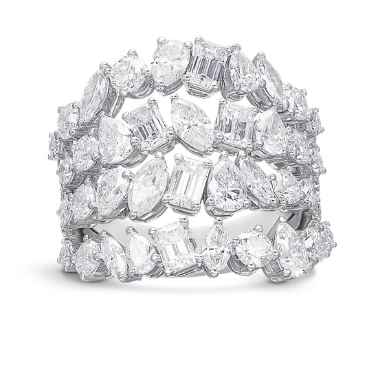 Mixed Shape Four Band Diamond Ring