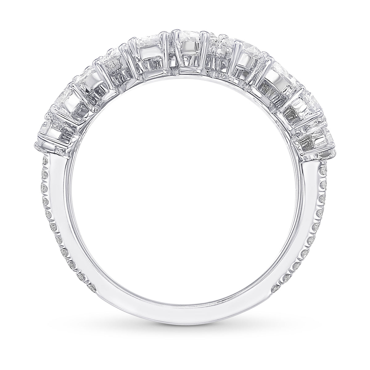 Mixed Shape Four Band Diamond Ring