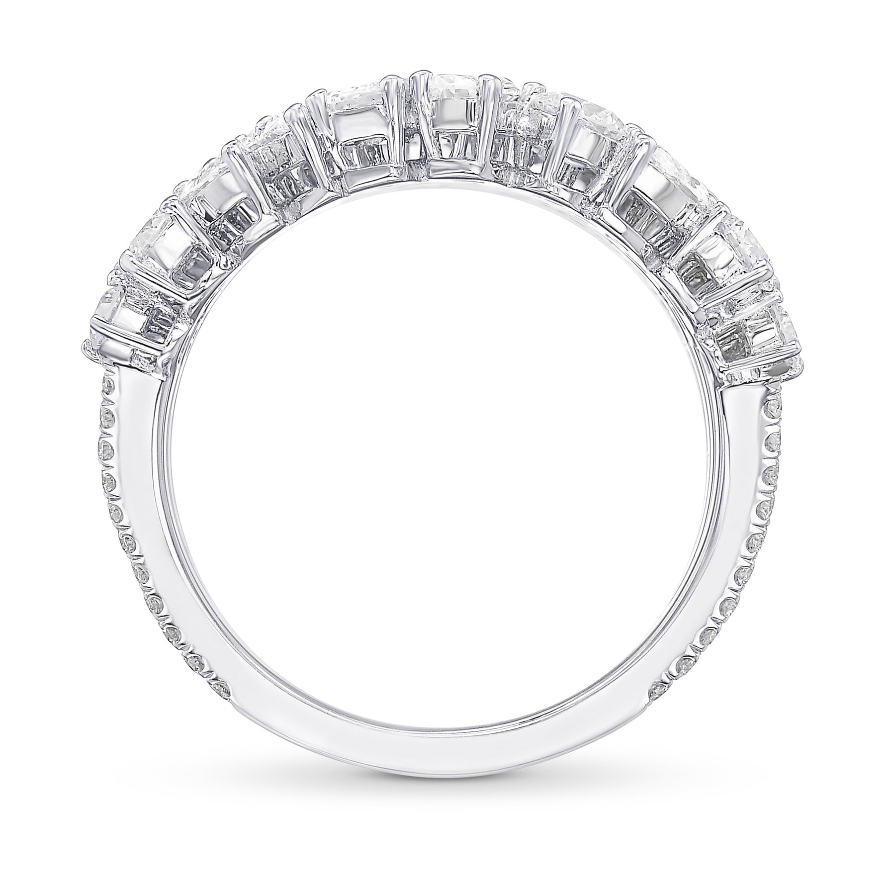 Mixed Shape Four Band Diamond Ring