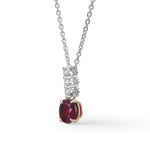 Oval Pigeon Blood Burmese Ruby Drop Pendant