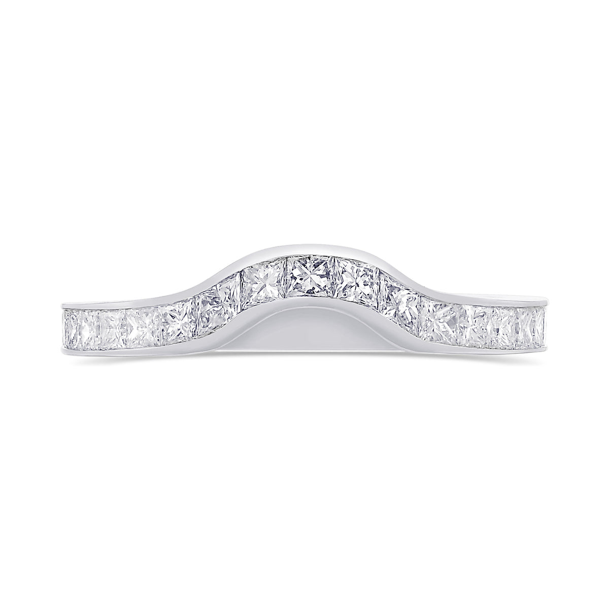 Princess Shape Diamond Wedding Band 
