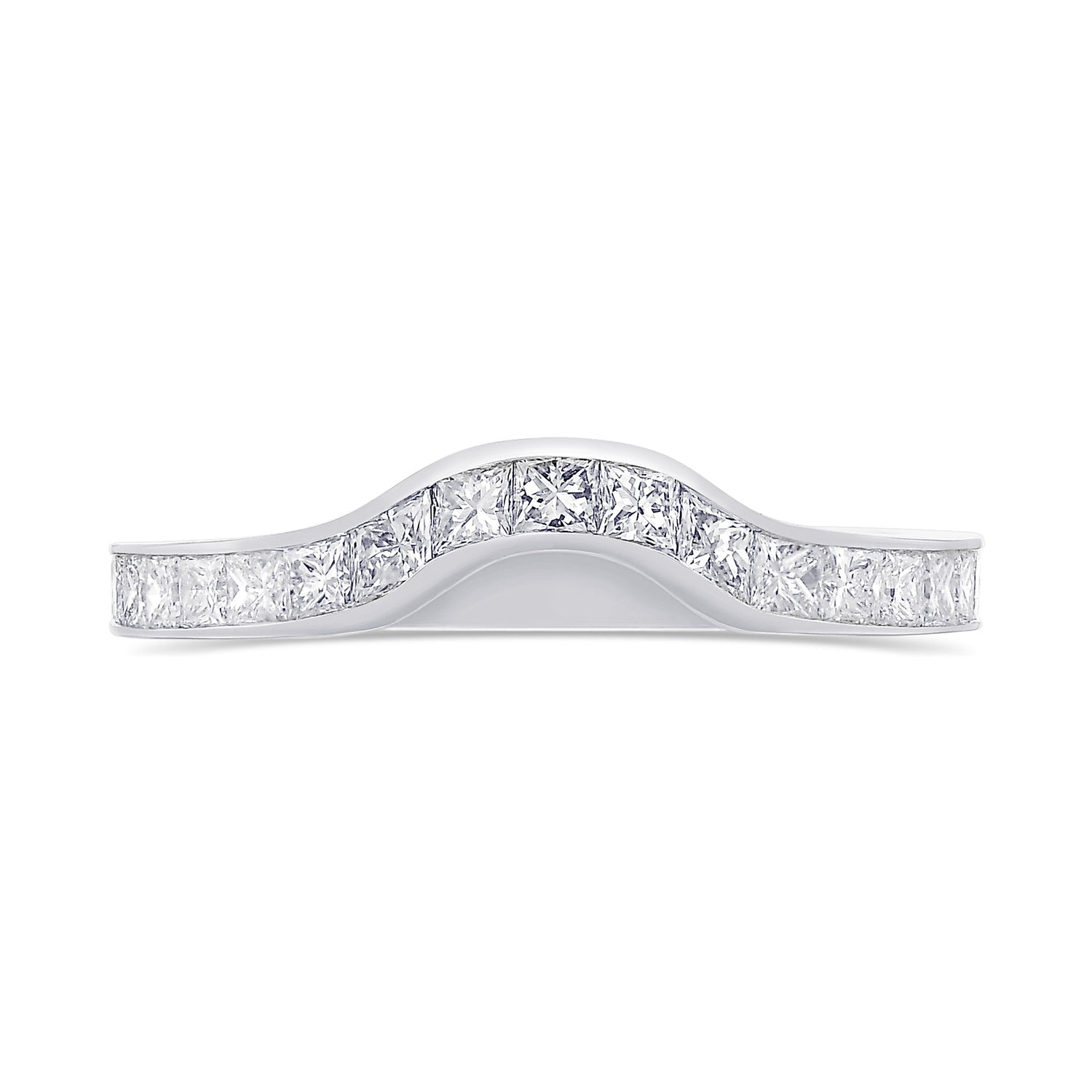 Princess Shape Diamond Wedding Band 