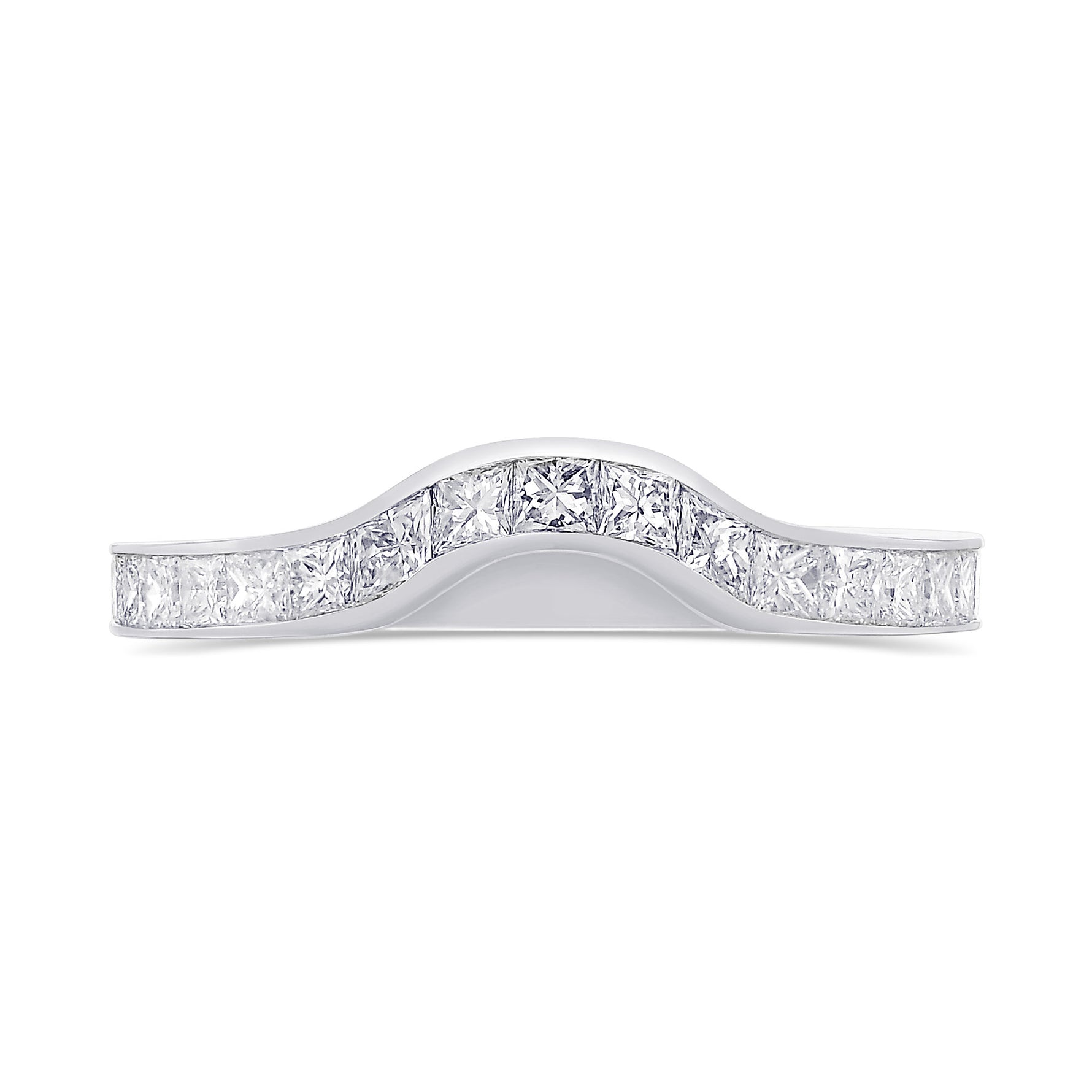 Princess Shape Diamond Wedding Band 