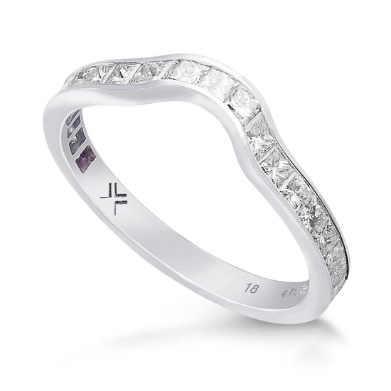 Princess Shape Diamond Wedding Band 