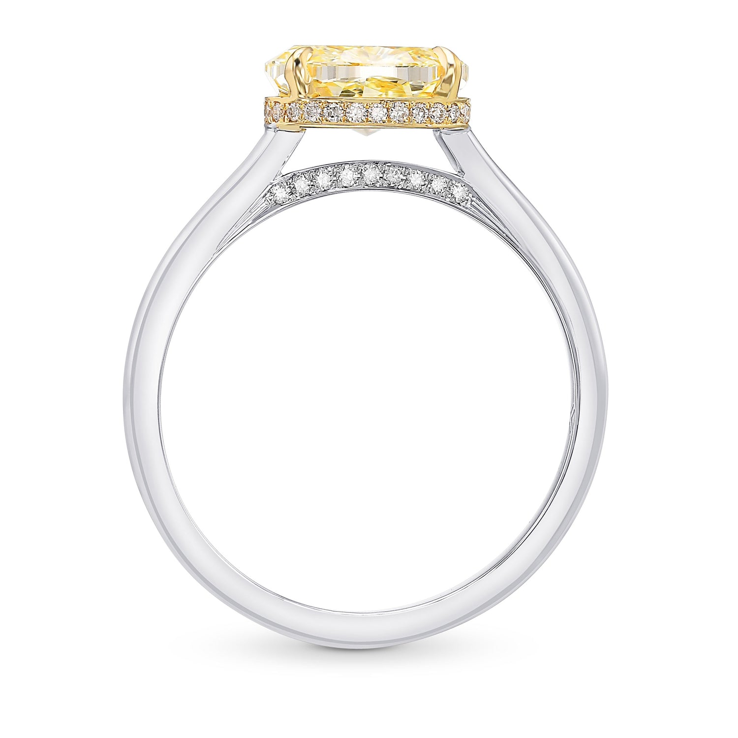 Light Yellow Oval Diamond Solitaire Ring