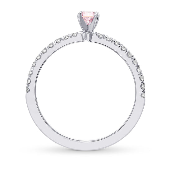 Argyle Fancy Intense Purplish Pink Radiant Diamond Side Stone Ring