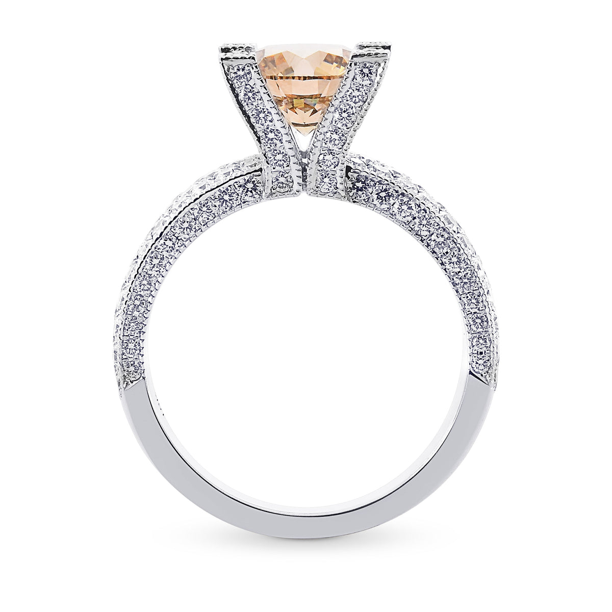 Fancy Dark Yellowish Brown Round Diamond Extraordinary Ring