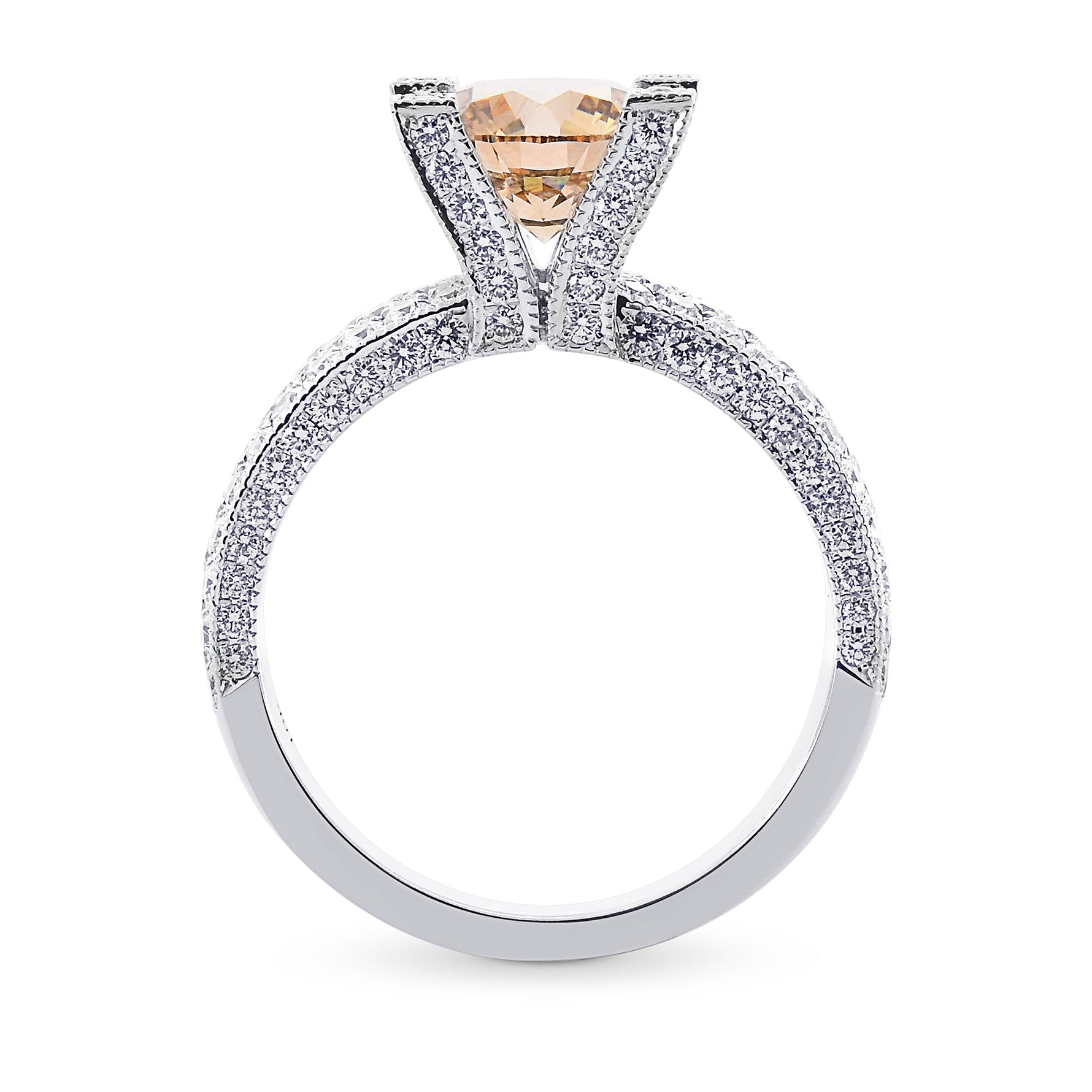 Fancy Dark Yellowish Brown Round Diamond Extraordinary Ring