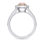 Fancy Intense Orangy Pink Double Halo Diamond Ring