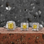 Fancy Yellow Cushion Halo Diamond Ring