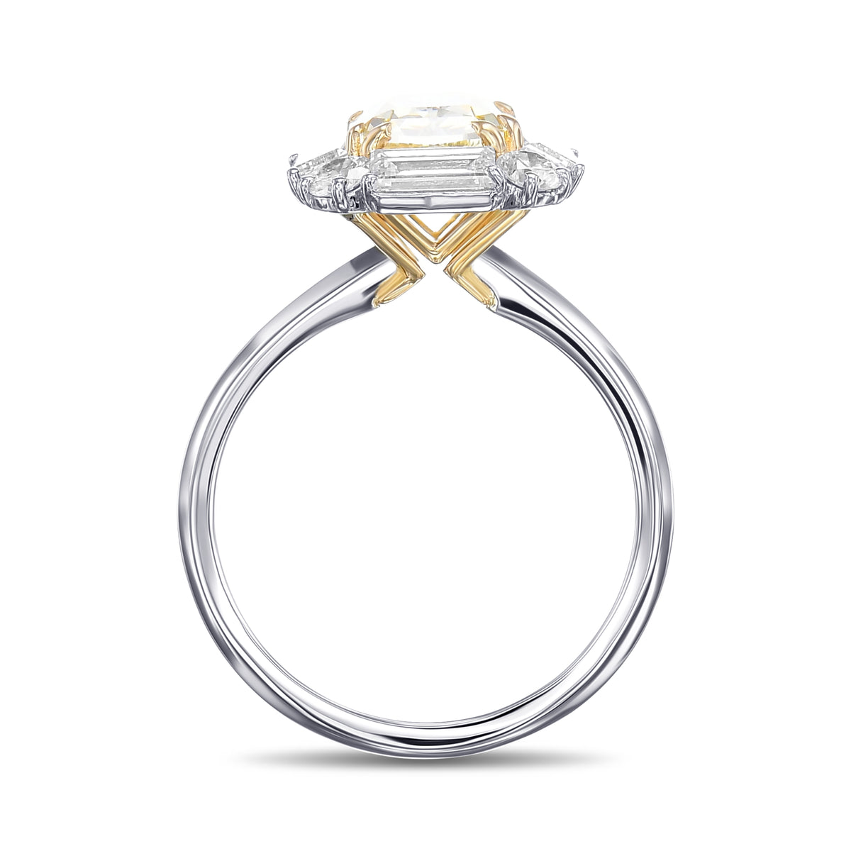 Fancy Yellow Cushion Halo Diamond Ring