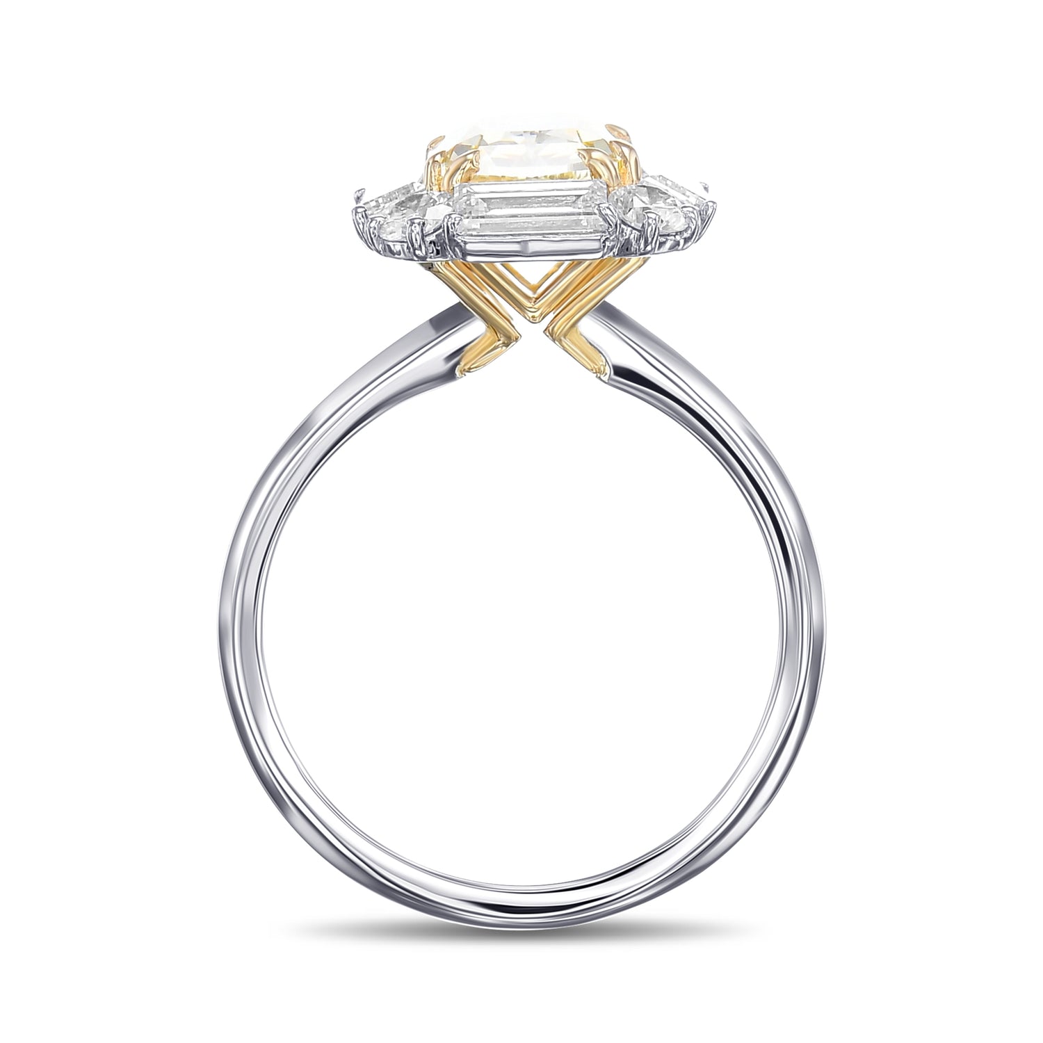 Fancy Yellow Cushion Halo Diamond Ring