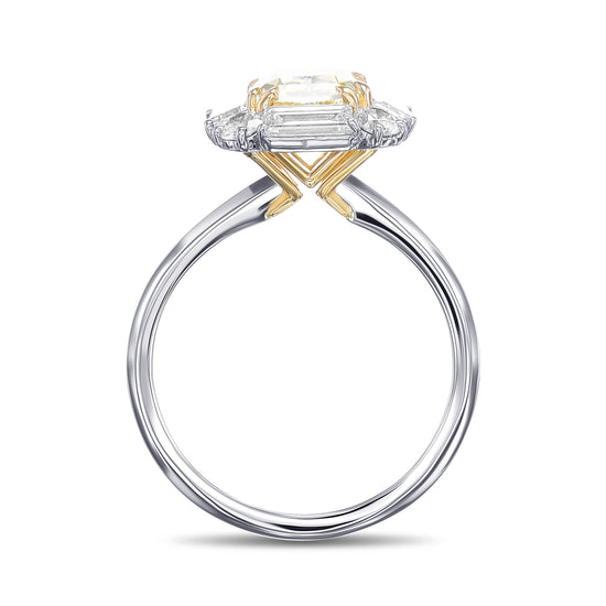 Fancy Yellow Cushion Halo Diamond Ring