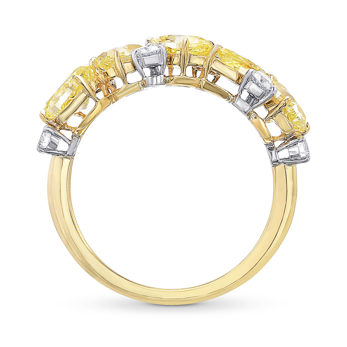 Fancy Yellow Mix and Collection Diamonds Band Ring
