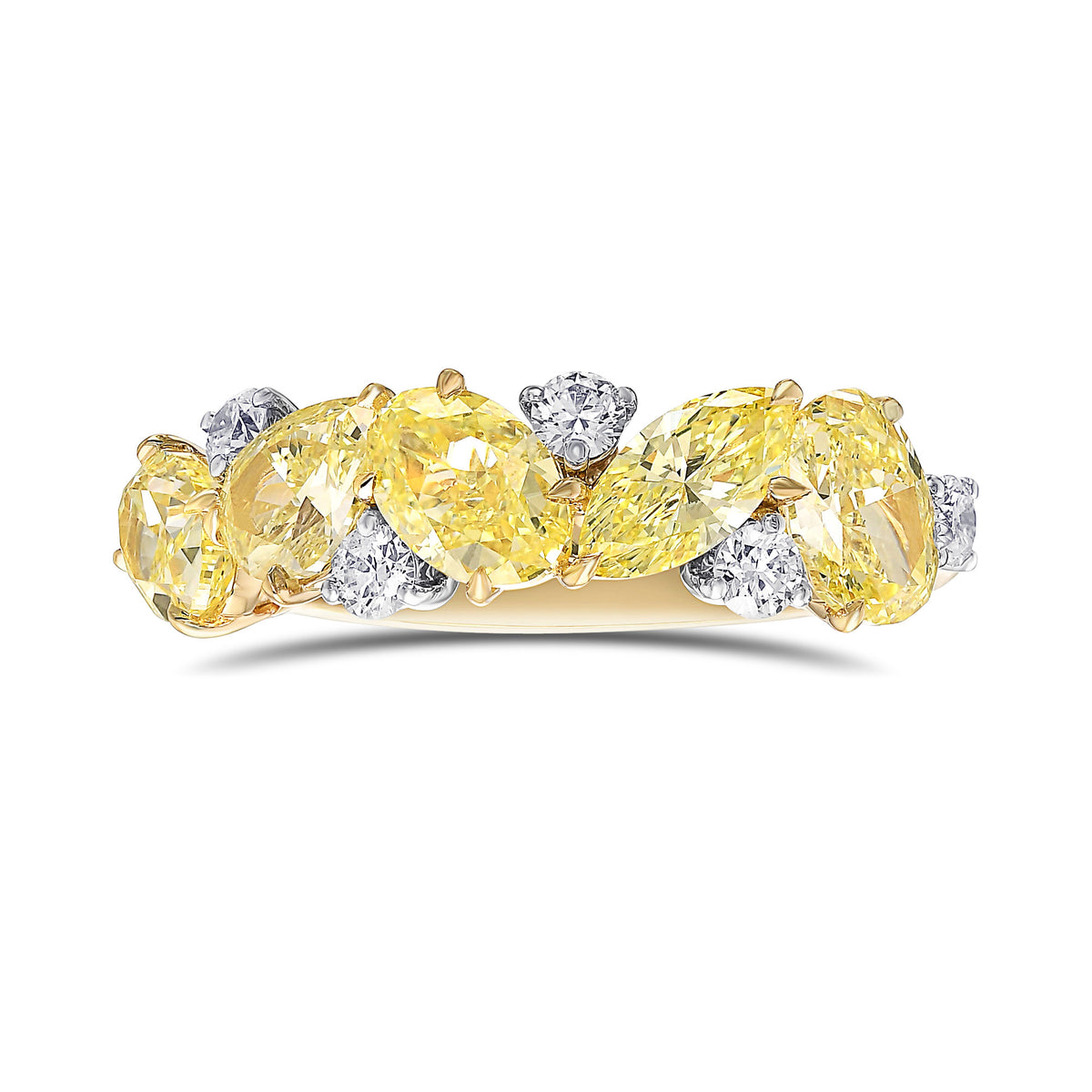 Fancy Yellow Mix and Collection Diamonds Band Ring