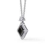 Natural Fancy Black Kite Diamond Halo Pendant