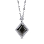 Natural Fancy Black Kite Diamond Halo Pendant