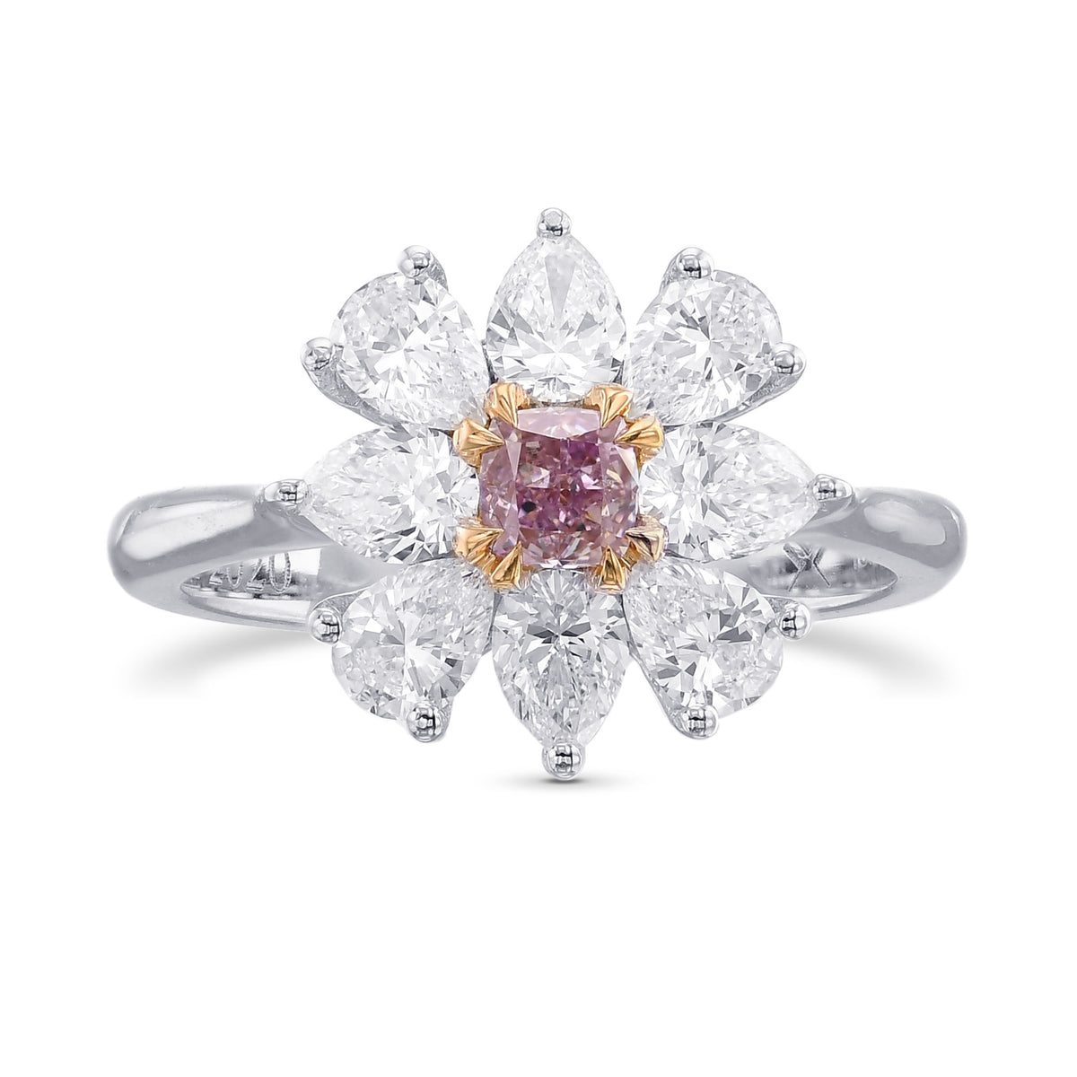 Fancy Intense Pink Purple Cushion Diamond Dress Ring