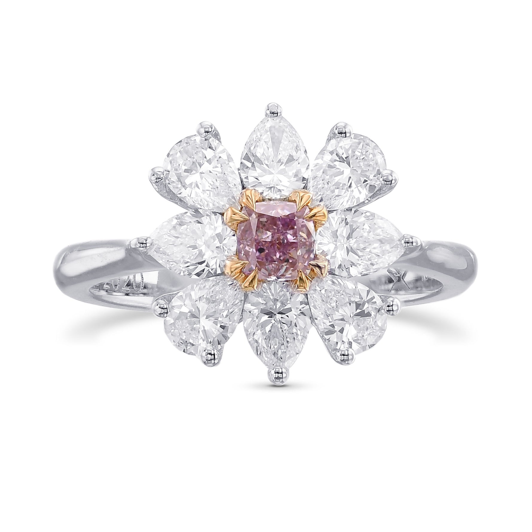 Fancy Intense Pink Purple Cushion Diamond Dress Ring