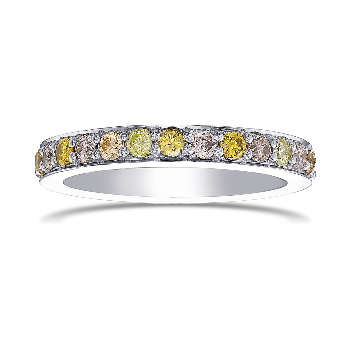 Multicolored Closed Pave Diamond Band Ring