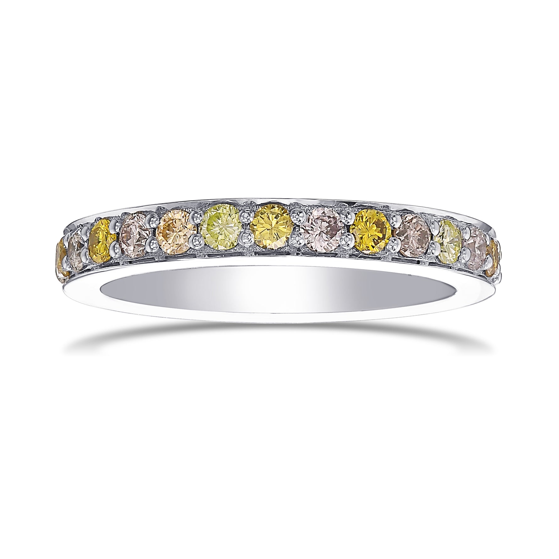 Multicolored Closed Pave Diamond Band Ring