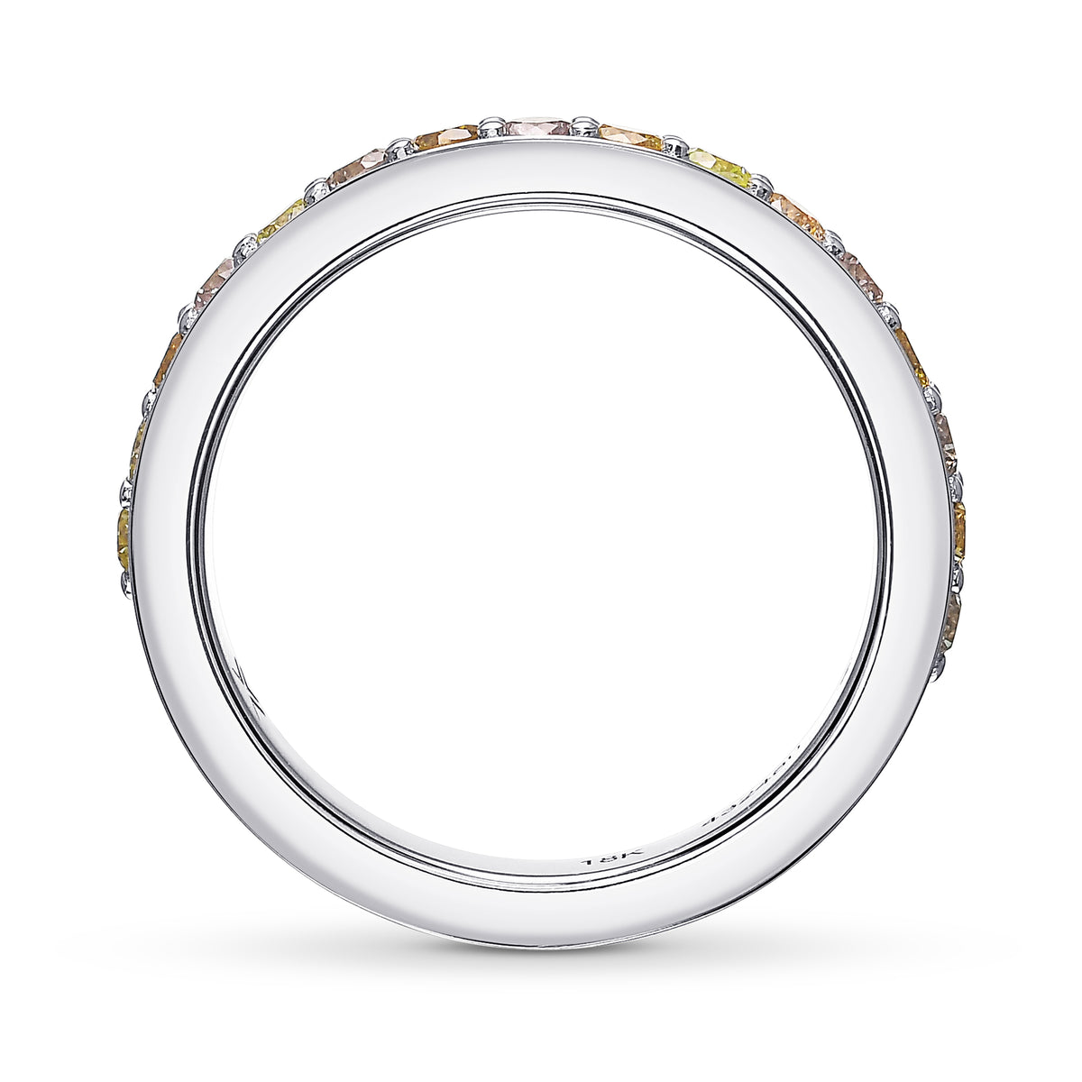 Multicolored Closed Pave Diamond Band Ring